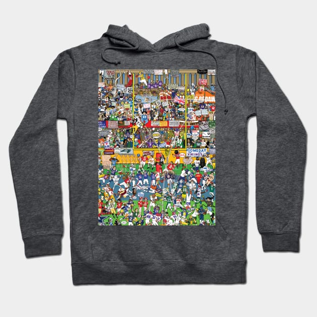 Gridiron Mishmash Hoodie by roundheadillustration